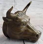 Male Bull Wall Mont Bronze Sculpture