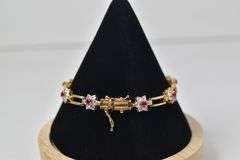 Vermeil Sterling Silver CZ Gemstone Bracelet