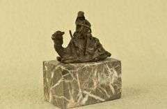 Arab Man Camel Rider Bronze Sculpture