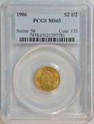 Spectacular Gem BU 1906 $2.50 Liberty Gold Piece. PCGS MS65