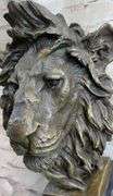 African Lion Bust Wildlife Bronze Sculpture