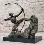 A Man With Bow Bronze Sculpture