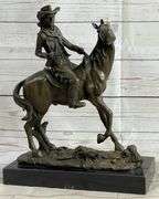 Cowboy with Faithfull Horse Bronze Sculpture