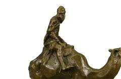 Arab Man Riding Camel Bronze Sculpture