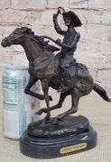 Cowboy on Horse Western Old West Bronze Sculpture