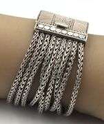 925 Sterling silver multi row wheat bracelet