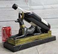 Win Holder Egyptian Anubis Jackal Bronze Sculpture