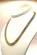 Gold Plate 110 Ctw White Simulated Diamond Tennis Necklace