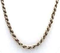 Heavy Vintage 925 sterling silver rope chain necklace