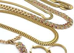 Assorted gold plated steel mixed jewelry