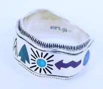 Carolyn Pollack Sterling Ring with Inlaid Gemstones, 5.5