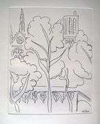 Henri Matisse, Notre Dame Rare Etching Signed in the Plate