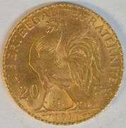 Pristine Superb Gem BU 1911 France 20 Francs Gold 'Rooster'