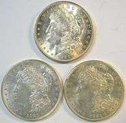 Lustrous 1921 P-D-S Morgan Silver Dollars