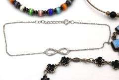 Group lot of 5 Vintage 925 sterling silver gemstone bracelets