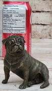 Green Patina Pug Dog Bronze Sculpture