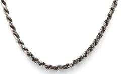 Vintage 925 sterling silver rope chain necklace