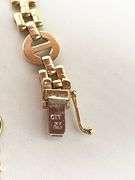 Italian 14KT Yellopw Gold Solid Panter Chain With H Shape Connector Links Chain