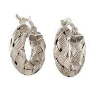 Roberto Coin Basket Woven Hoop Earrings in 18K