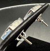 14K White Gold Princess Cut Diamond Cluster Earrings of 1.00 CT