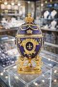 Hand Painted Purple Faberge Style Trinket Box