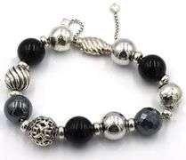 David Yurman Elements black onyx and Hematite bead bracelet