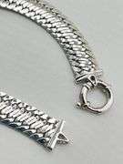 Italian 14KT White Gold 10MM Flattened Curb Cuban Chain Bracelet
