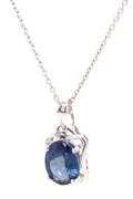 Darling Oval Shaped Faceted Tanzanite Pendant Necklace