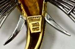 Art Nouveau-Inspired 18K Elephant Brooch