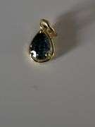 Certified Yellow Gold Blue Lab Diamond Pendant