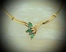 Simple Elegance in a 14K Marquise Emerald Necklace