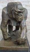Mighty Brazilian Gorilla in Jungle Bronze Sculpture