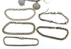 Group lot of 6 Vintage 925 sterling silver bracelets