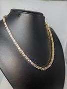 Sparkling Yellow Gold Plated 36 Ctw CZ Tennis Necklace