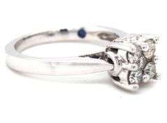 Sparkling 14K WG 5 Diamond Cluster