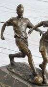 Two Soccer Player Bronze Sculpture