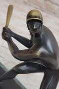 Mid Century Baseball Player Bronze Sculpture