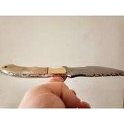 Damascus Steel Fixed Blade Hunting Knife with Bone Handle