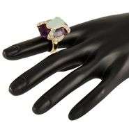 Vintage Cartier Oval Amethyst and Opal Cocktail Ring in 18K