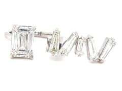 2.08ct Lab grown diamond in baguette natural diamond setting