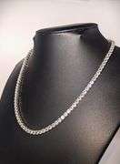 Sparkling White Gold Plated 60 Cttw Simulated Diamond Tennis Necklace