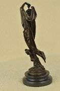 Nude Lady with Angel Bronze Statue