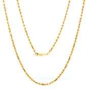 Sought After 18K YG Diamond Cut Rope Necklace