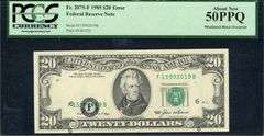 1985 $20 Federal Reserve Note Fr. 2075-F (Atlanta) FB Block