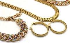 Assorted gold plated steel mixed jewelry