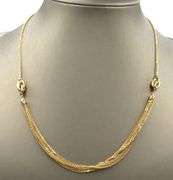 10kt Yellow gold multi layer chain wheat chain necklace