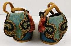 19th Century Child's Chinese Silk Lotus Shoes, Foot Bindings