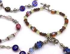 Group lot of 5 Vintage 925 sterling silver beaded bracelets