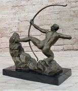 A Man With Bow Bronze Sculpture