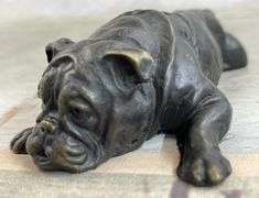 Sweet Little Bulldog Bronze Sculpture
